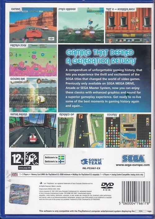 Sega Classics Collection - PS2 (B Grade) (Genbrug)